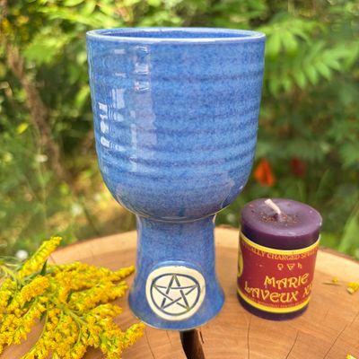 Luna Ignis Ceramic Chalice Dark Blue Pentacle