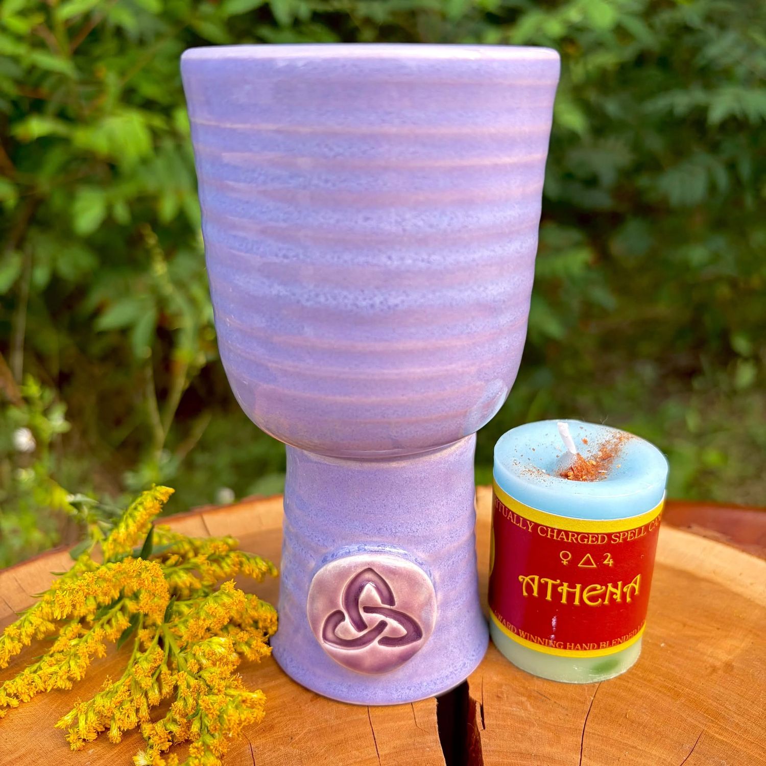 Luna Ignis Ceramic Chalice Light Purple Triquetra
