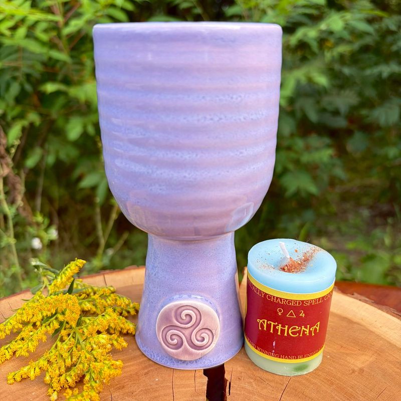 Luna Ignis Ceramic Chalice Light Purple Triskelion