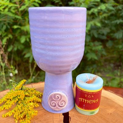 Luna Ignis Ceramic Chalice Light Purple Triskelion