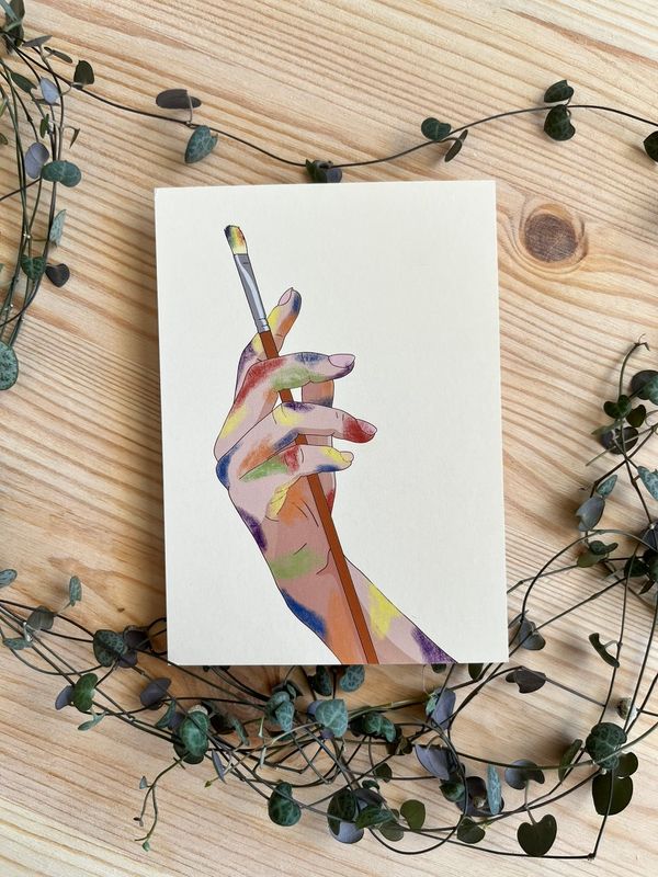 Postkarte - Ich mal die Welt wie sie mir gefällt