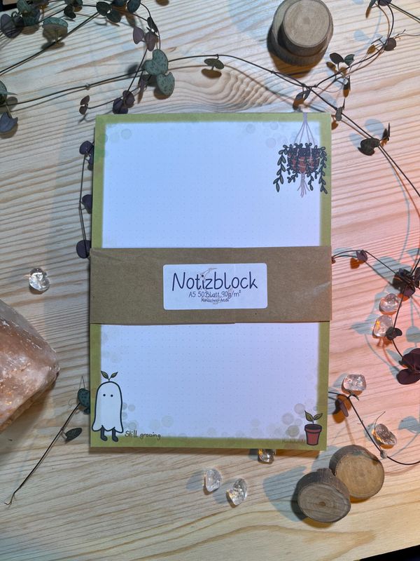 Block dotted A5 - Geist „still growing“ 50 Blatt