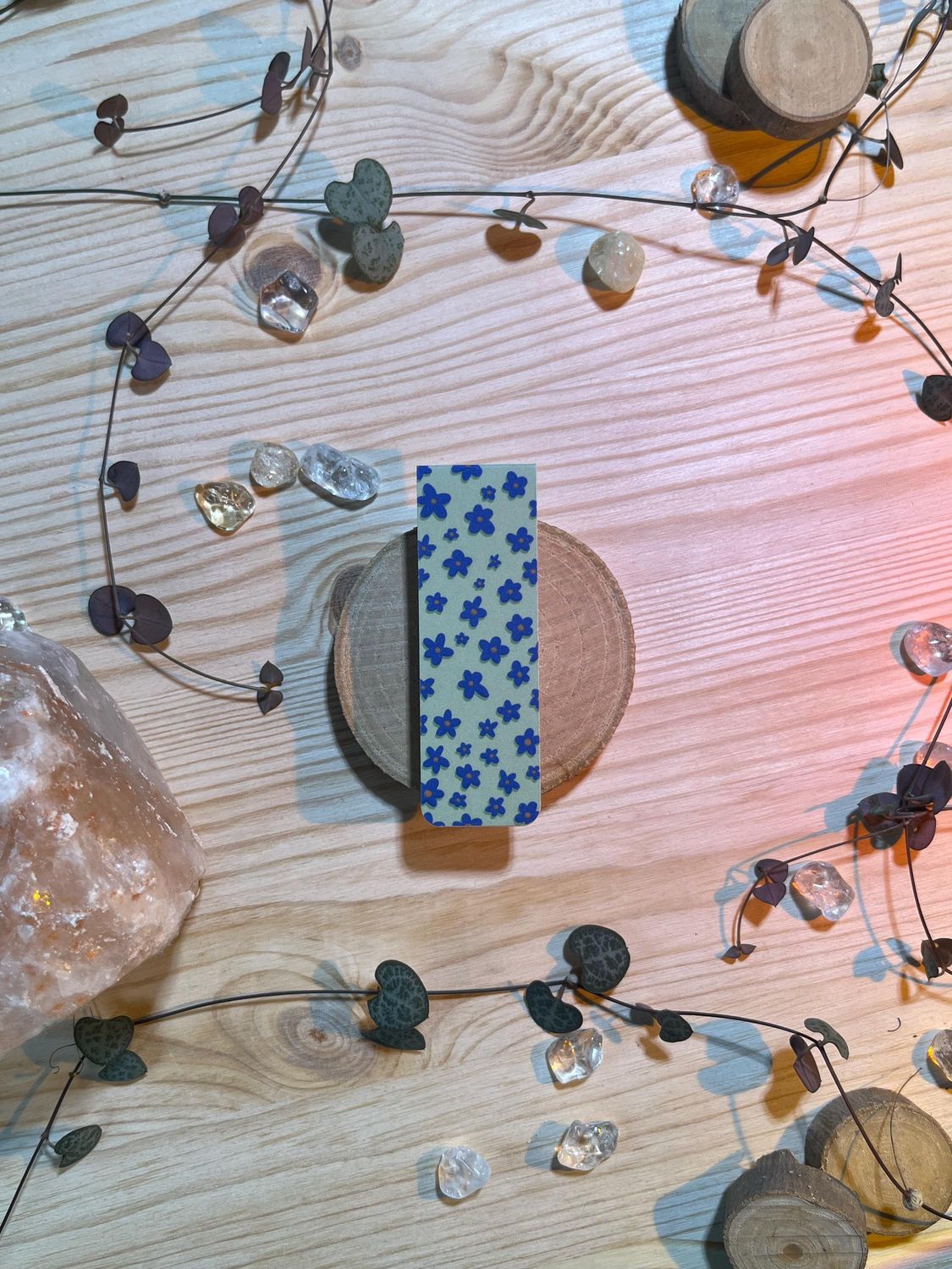 Magnetlesezeichen - Blümchen blau