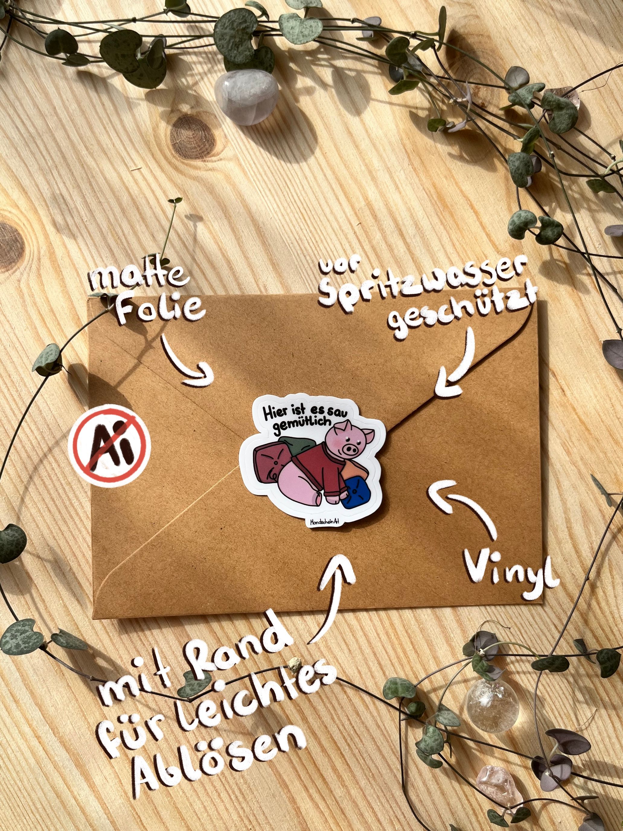 Vinyl Sticker - Schwein „Hier ist es sau gemütlich“