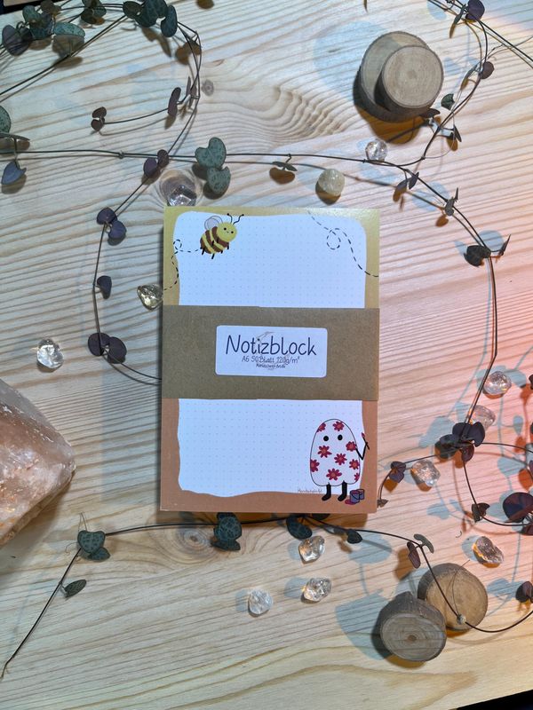 Block dotted A6 Bienchen und Blümchen -  50 Blatt