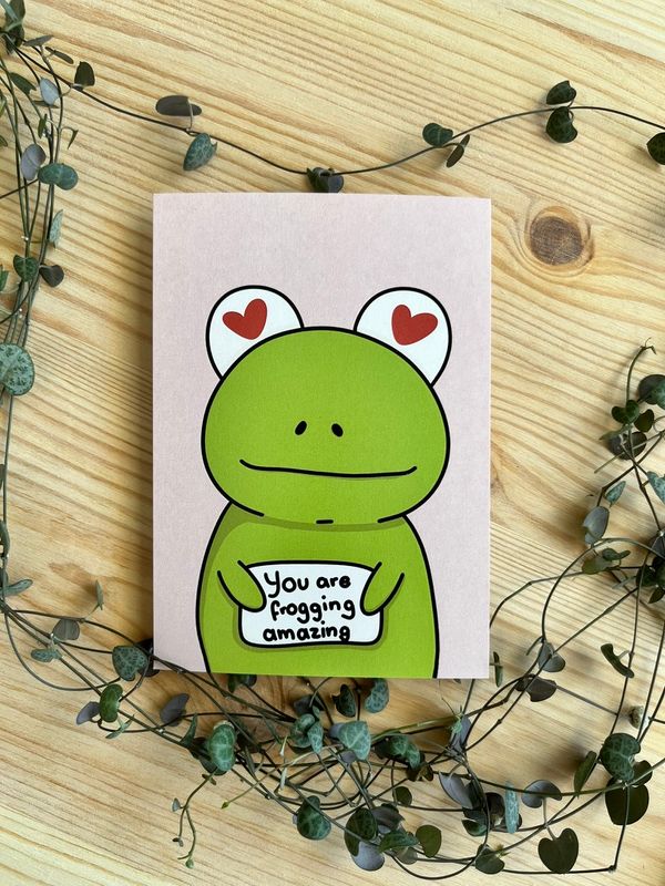 Postkarte - You are frogging amazing