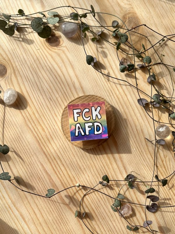 Vinyl Sticker - FCK AFD mit holographischen Effekt