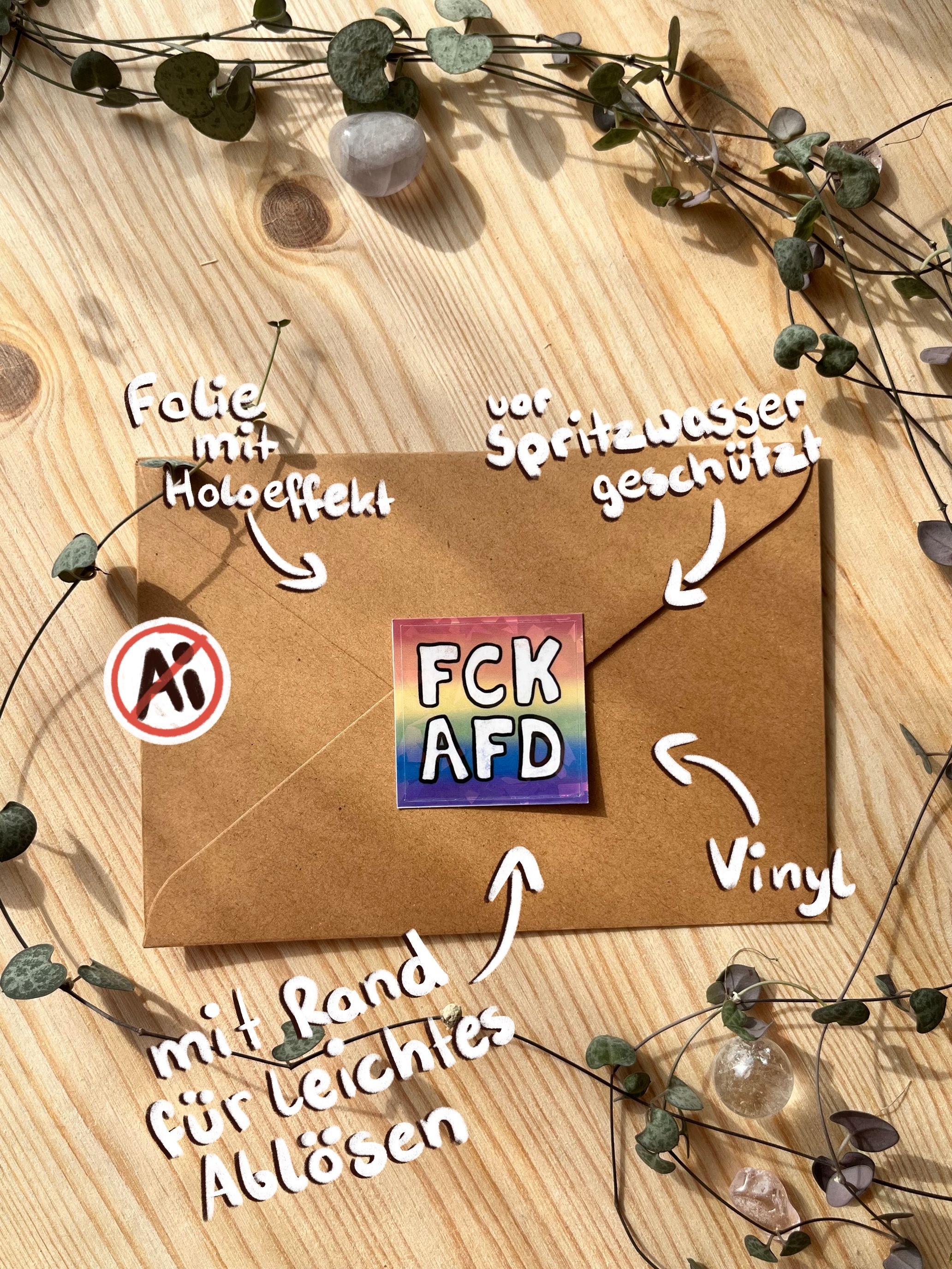 Vinyl Sticker - FCK AFD mit holographischen Effekt