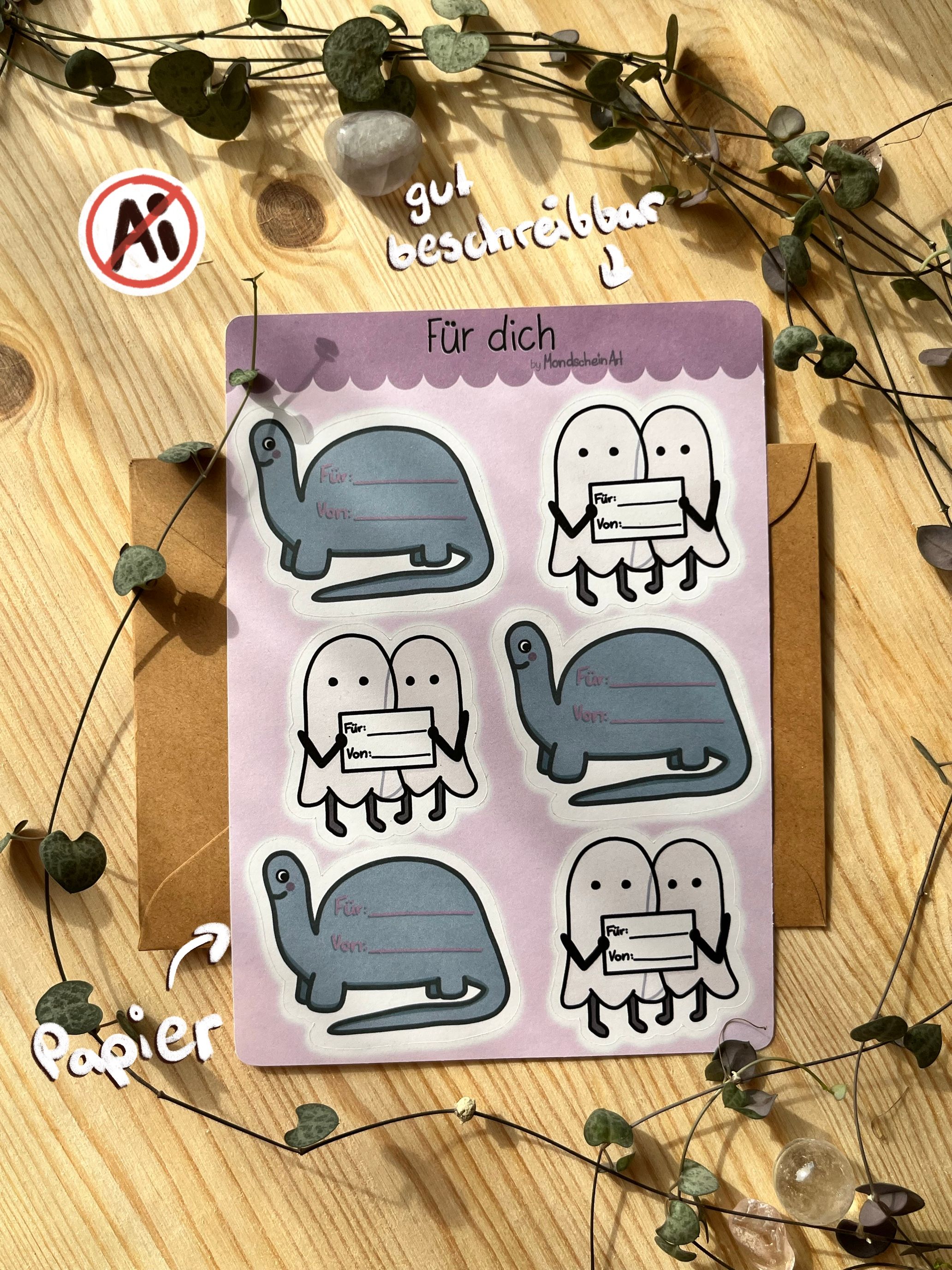 Papier Stickersheet - für dich