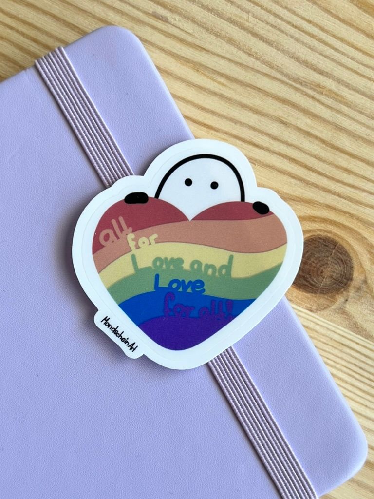 Vinyl Sticker - All for love and love for all!