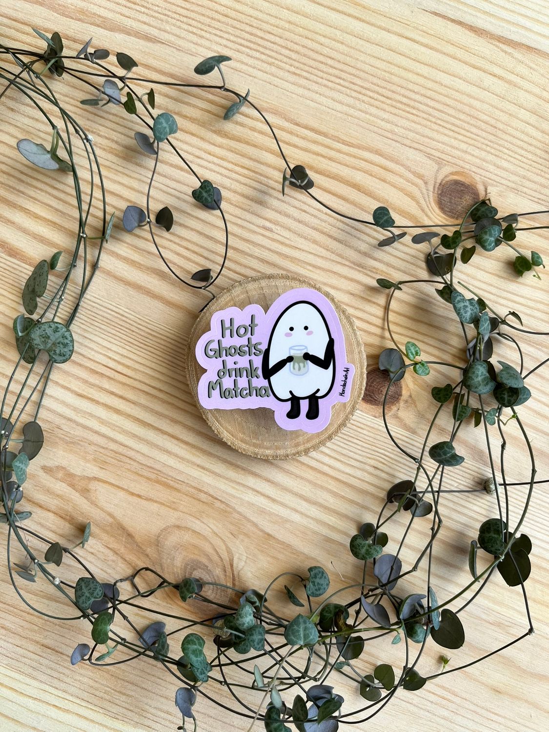 Vinyl Sticker - Hot Ghosts drink Matcha