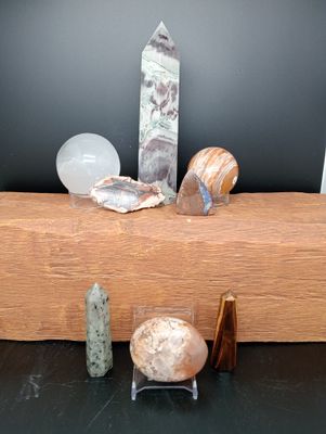 Edelstenen en mineralen gepolijst
