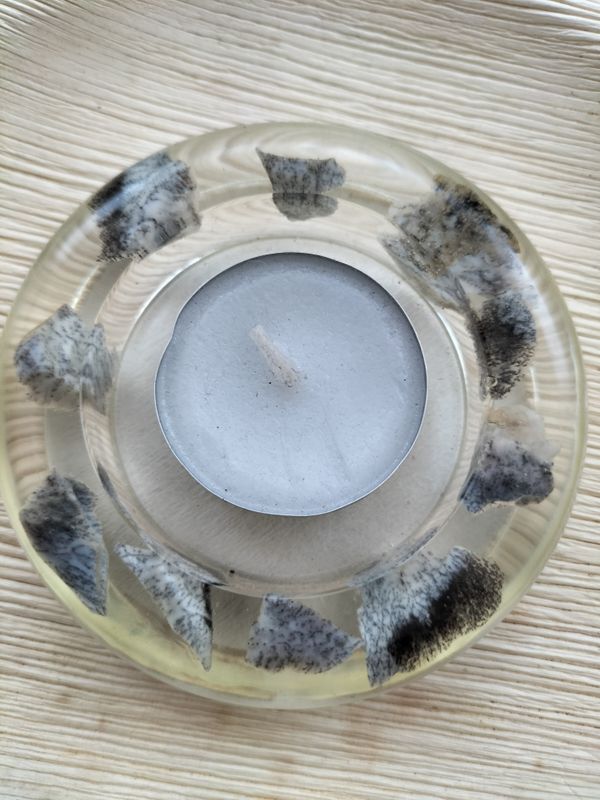 Theelicht met Dendriet opaal