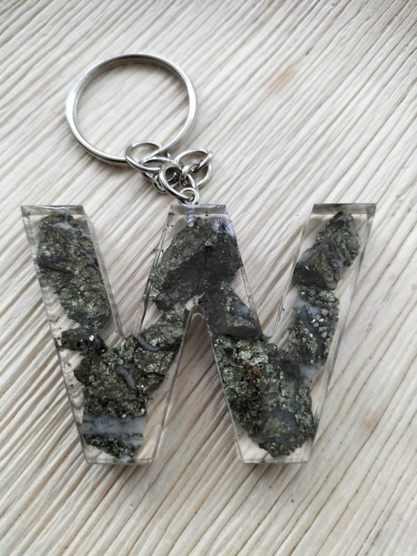Sleutelhanger Pyriet met kwarts