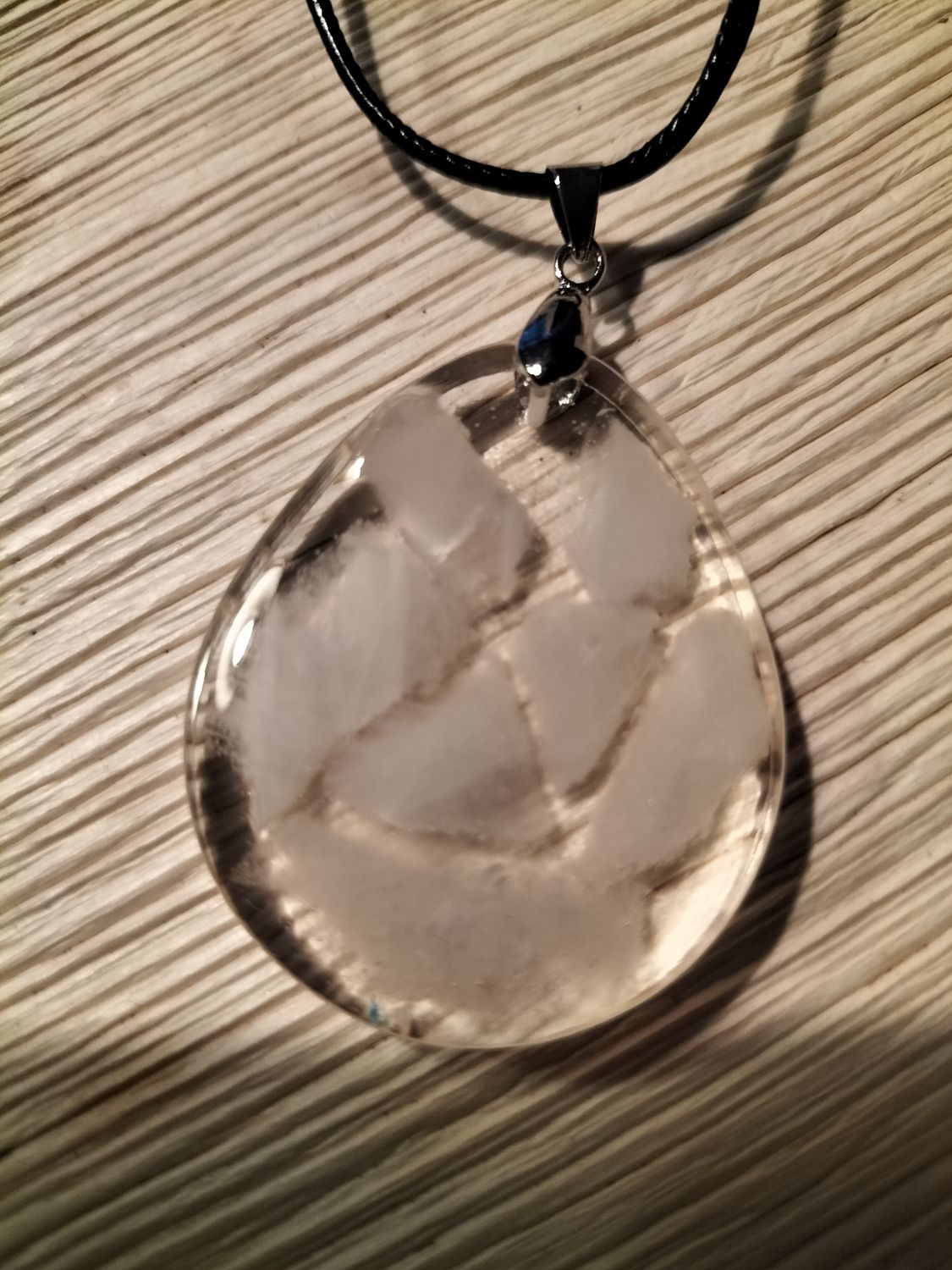 Hanger met koord Rozenkwarts