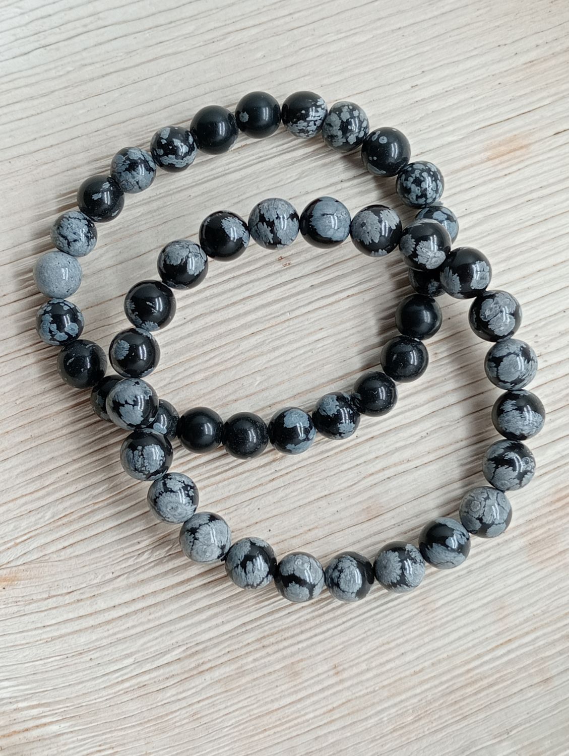 Armband Snowflake Obsidiaan