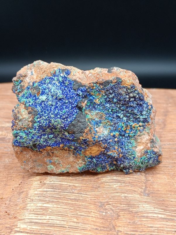 Malachiet en Azuriet op Matrix