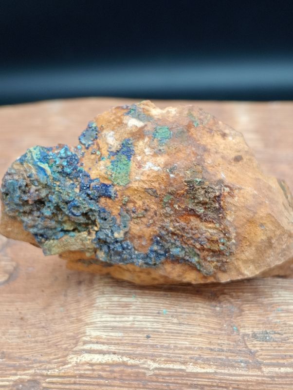 Malachiet en Azuriet op Matrix