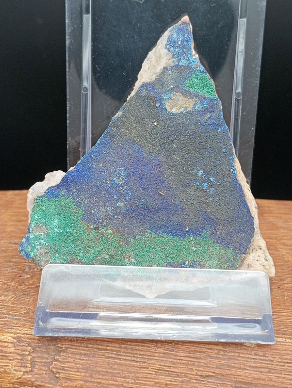 Malachiet en Azuriet op Matrix