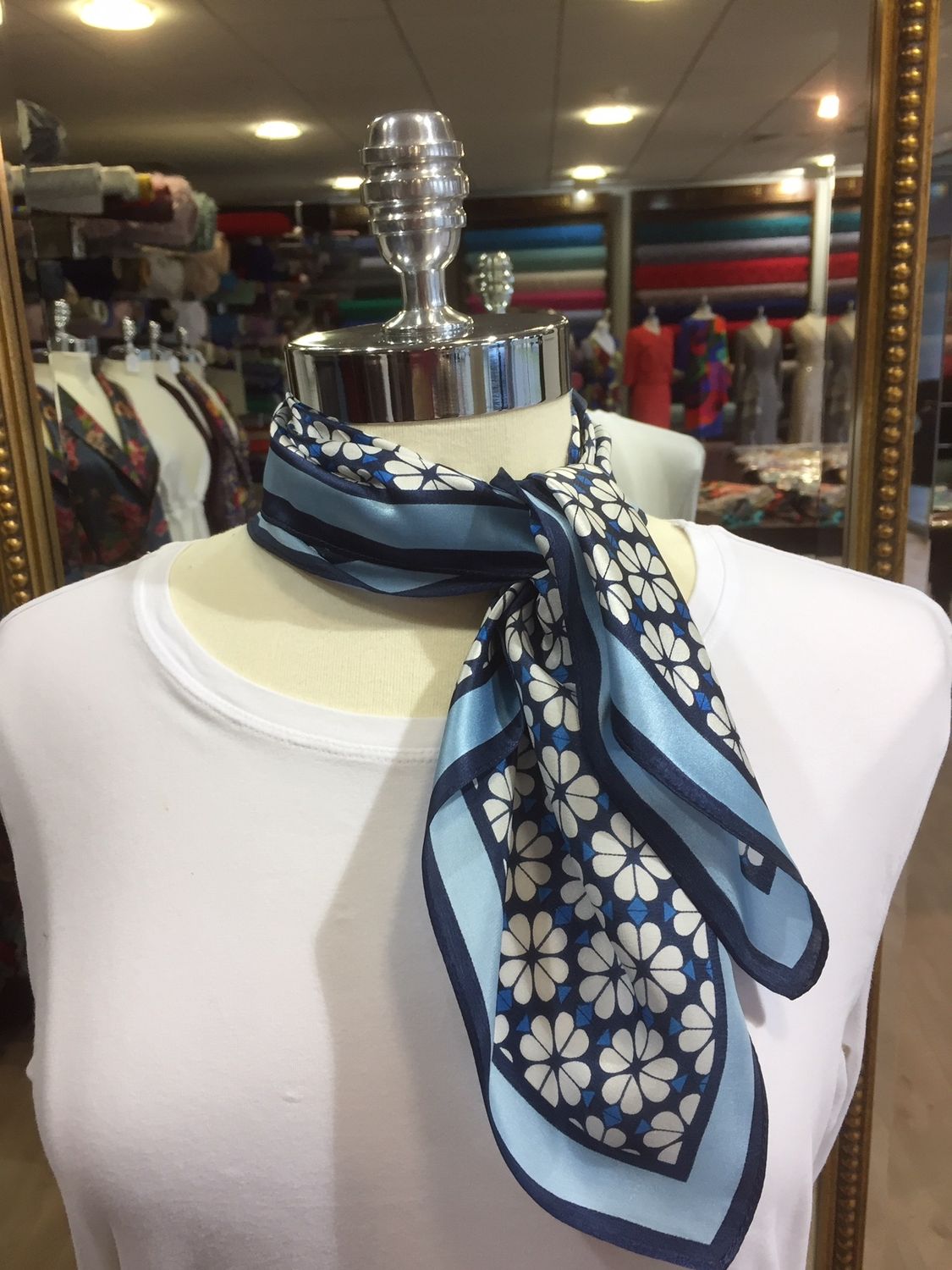 Printed Silk Satin Neck Scarves-Rosin Cross Silks Dublin