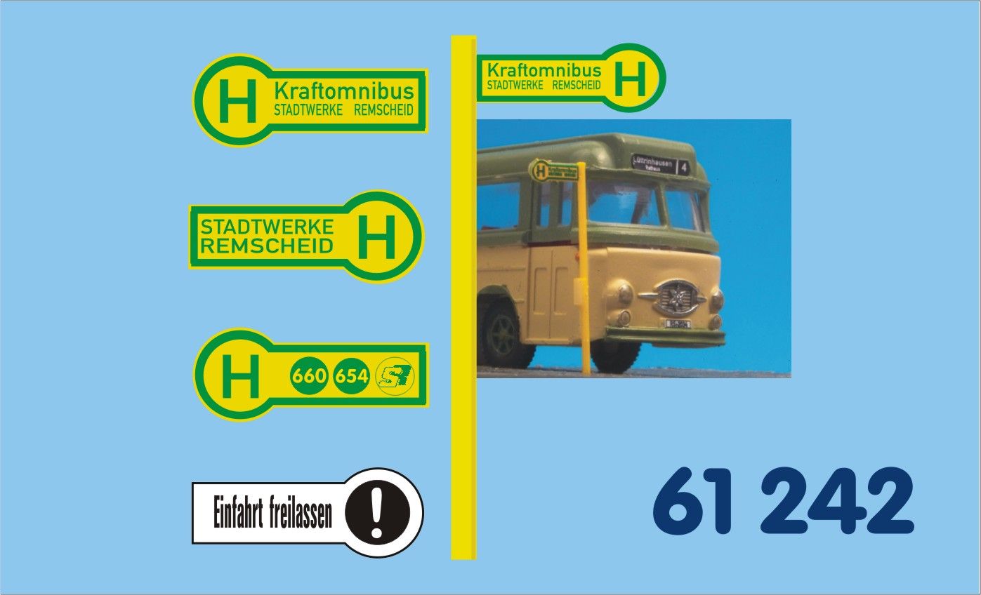 H0 Haltestellenschilder Bus