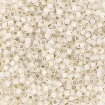 Miyuki Delica 11/0 DB-0221 Gilt Lined White Opal