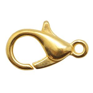Karabijnsluitingen 15mm Goud, 3 stuks