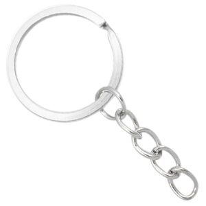 Sleutelhanger ring chain 25mm Antiek zilver