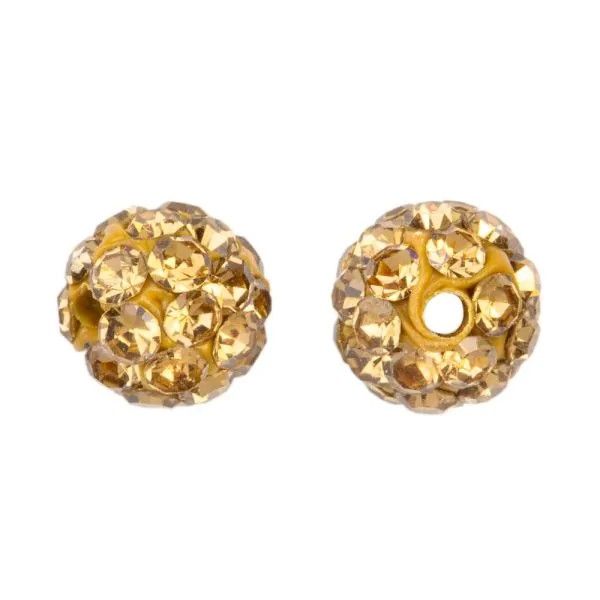 Shamballa kralen (4 mm) Camel Tan, 2 stuks