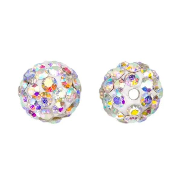 Shamballa kralen (4 mm) Crystal AB, 2 stuks