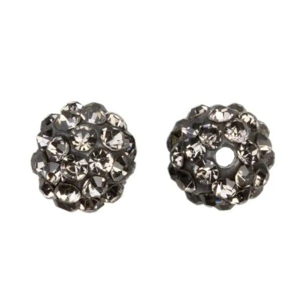 Shamballa kralen (4 mm) Black Diamond, 2 stuks