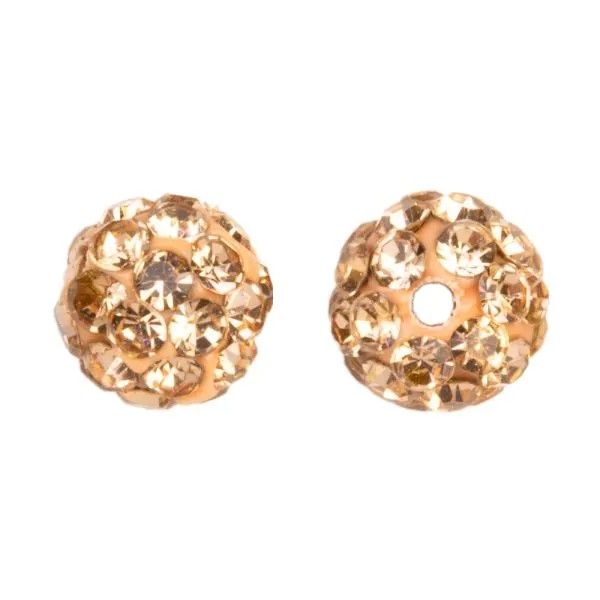Shamballa kralen (6 mm) Light Peach, 2 stuks