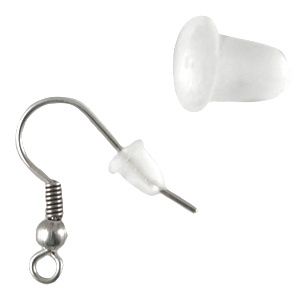 Oorbel stopper rubber (excl. oorhanger) Transparant, 20 stuks
