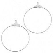 Oorringen 40 mm Zilver, 6 stuks (nikkelvrij)