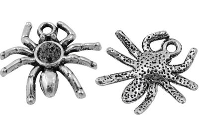 Bedel Spin 17x19mm Antiek zilver