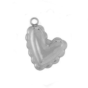 Roestvrij stalen (RVS) Stainless steel bedel hart Silver
