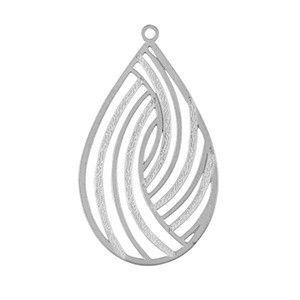 Roestvrij stalen (RVS) Stainless steel bedels bohemian druppel Silver