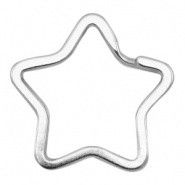Sleutelhanger ster 34mm antiek zilver