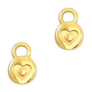 Bedel DQ metaal 6mm heart Goud (nikkelvrij)