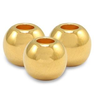 Kralen DQ metaal 3mm Goud (nikkelvrij), 4 stuks