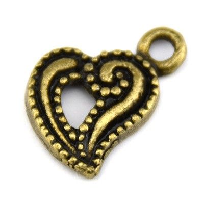 Bedel Hartje 15 x 12 mm Brons