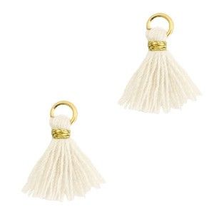 Kwastje 1cm Goud-Pristine beige