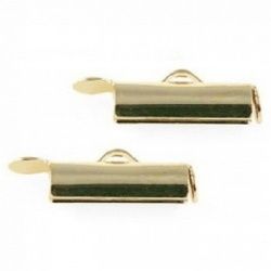 Eindkap voor weefarmbanden Goud, 2 stuks