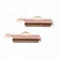 Eindkap voor weefarmbanden Roségoud, 2 stuks