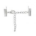 Eindkap met verlengketting Stainless Steel RVS zilverkleur