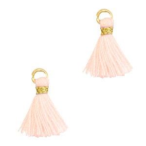 Kwastjes Ibiza style 1.0cm Gold-seashell pink