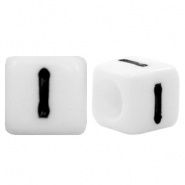 Letterkraal I (acryl) wit 6 x 6 mm (rijggat 3,6 mm), per stuk