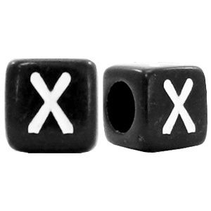 Letterkraal X (acryl) 6 x 6 mm (rijggat 3,6 mm), per stuk