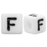 Letterkraal F (acryl) wit 6 x 6 mm (rijggat 3,6 mm), per stuk