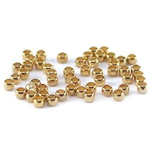 Knijpkralen rond 2,0 mm Goud, 100 stuks